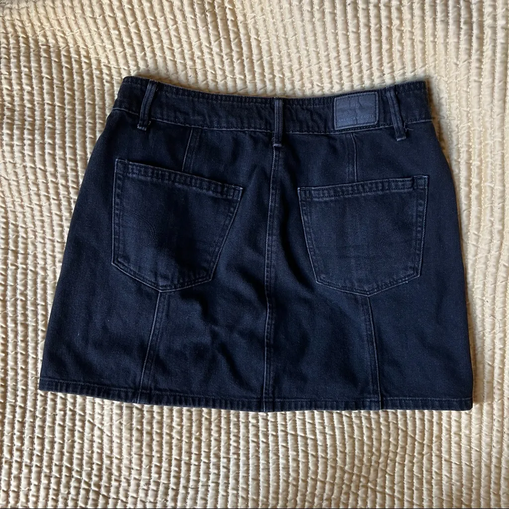 American Eagle Black Denim Mini Skirt - Image 2