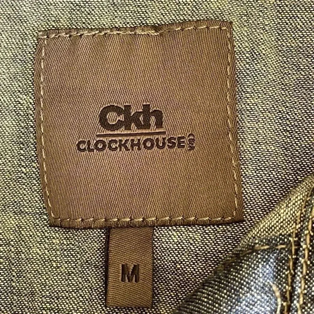 Clockhouse Denim Soft Button-Down Long Sleeves Blue Front Pocket Shirt M #1517 - Image 8