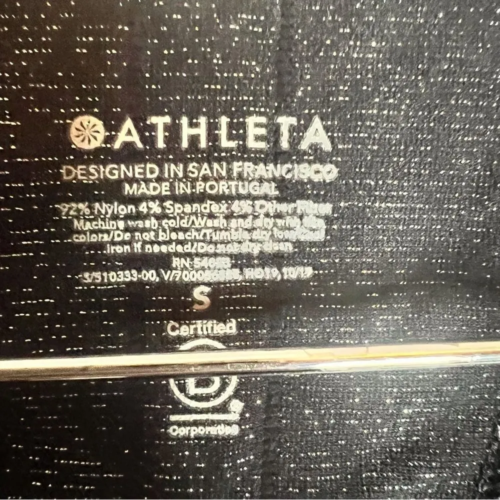 Athleta Black Sparkle‎ Tank Top Racerback Athletic Workout Performance Built Bra - Image 4