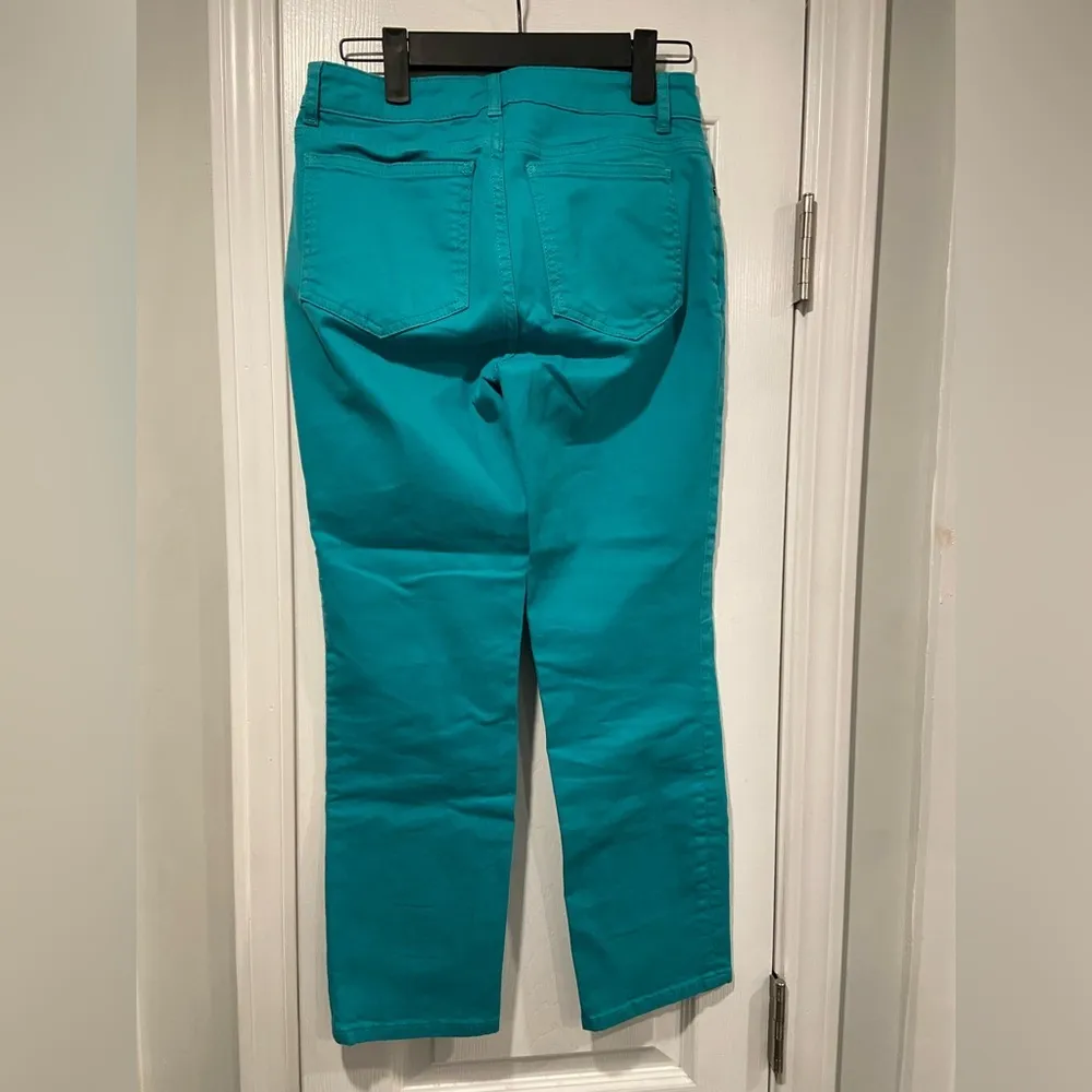 Boden The Cambridge Ankle Skimmer Turquoise Cotton Denim Stretch Pants Size 2 P Blue - Image 5