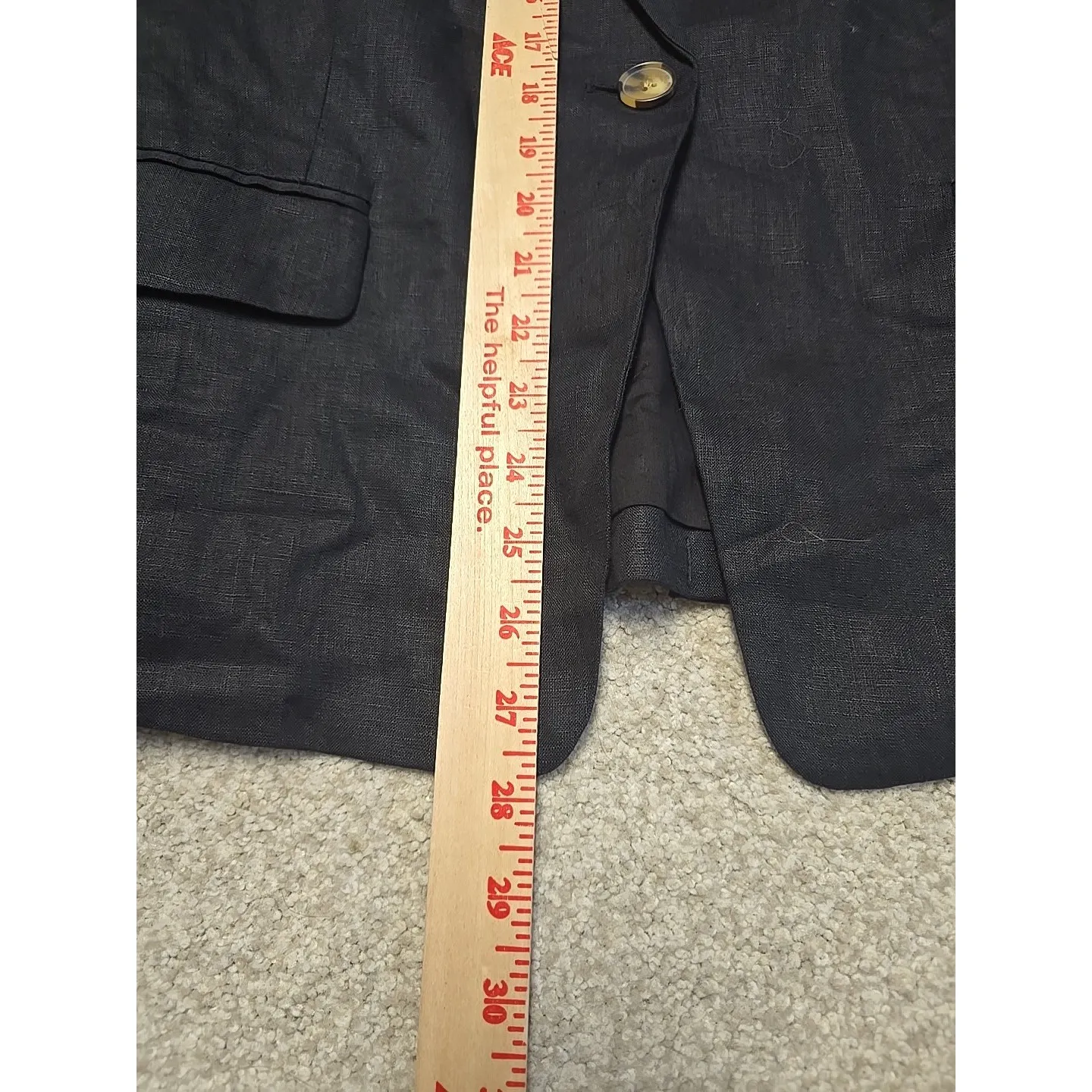 Quince 100% European Linen Structured Blazer in Black‎ Size XL Office Academia - Image 8