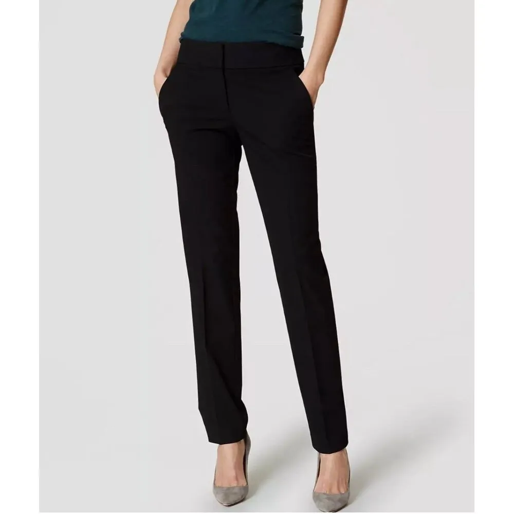 Ann Taylor Loft Julie Skinny‎ Ankle Black Pants Womens Size 2 Belt Loops Stretch - Image 2