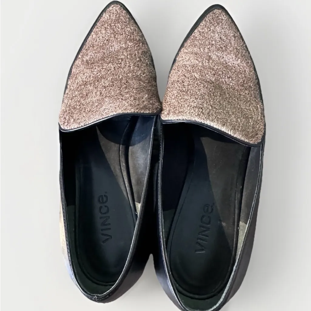 Vince Nikita Calf Hair & Leather Point-Toe Loafers Flats Slip On  10 M - Image 7