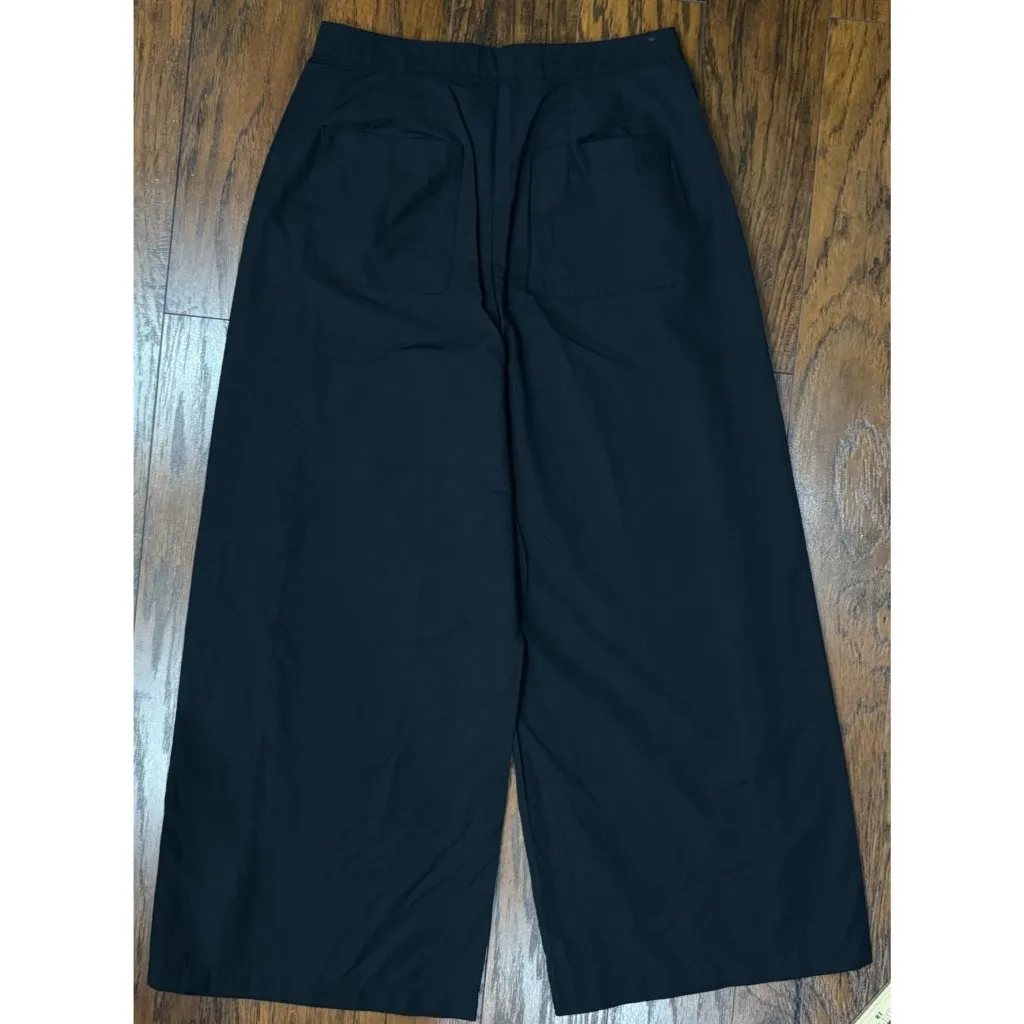 NEW UNIQLO Women Black Snap-Side Pants 27 W Casual Wide Leg Side Button Trousers - Image 4