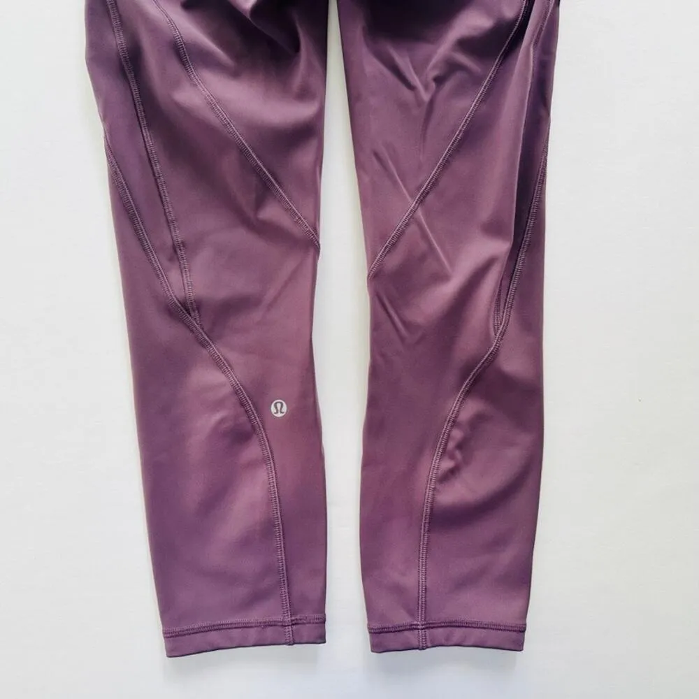 Lululemon Time To Sweat Crop Size 6 23" Smoked Mulberry Purple High Rise - Image 8