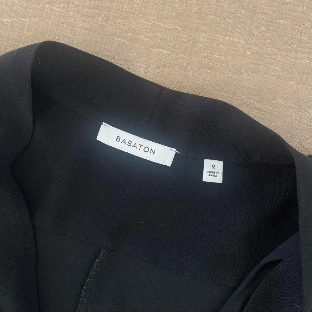 babaton aritzia black draped v-neck lbd mini dress - Image 3