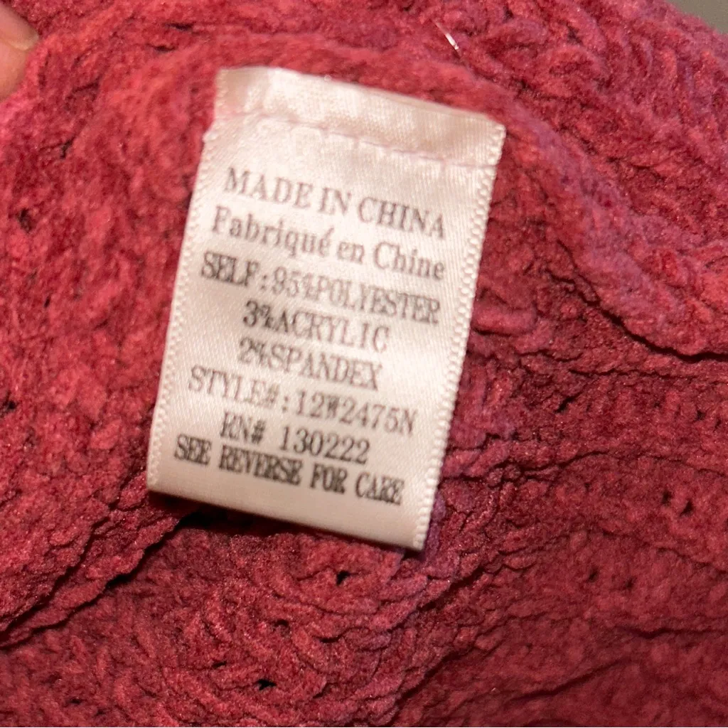 New In Boutique Oversized Cardigan with Pockets Red Size L - Image 8