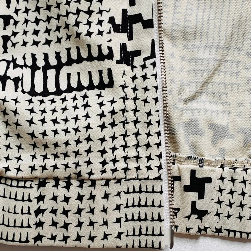 CAbi Jacket Black Cream Houndstooth Short Sleeve Zip Front Medium NWOT - Image 8