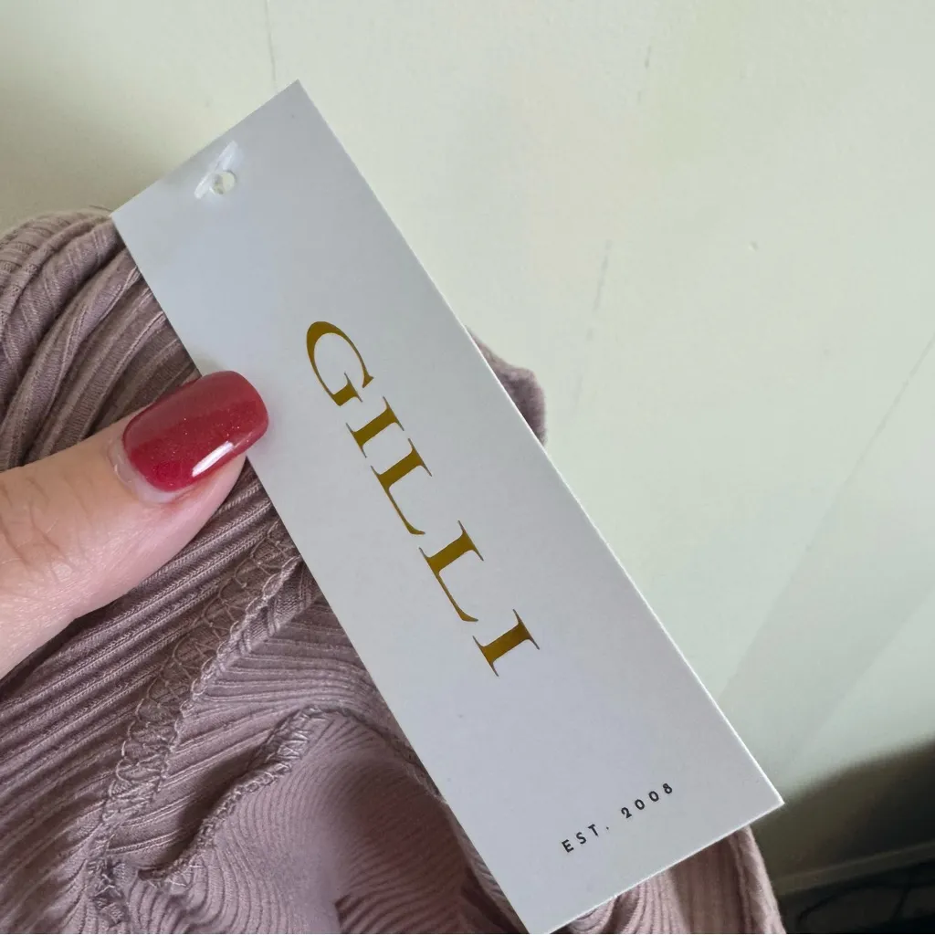 Gilli Mauve Short Sleeve Faux Wrap Jumpsuit Women’s Size Large NWT Purple - Image 2