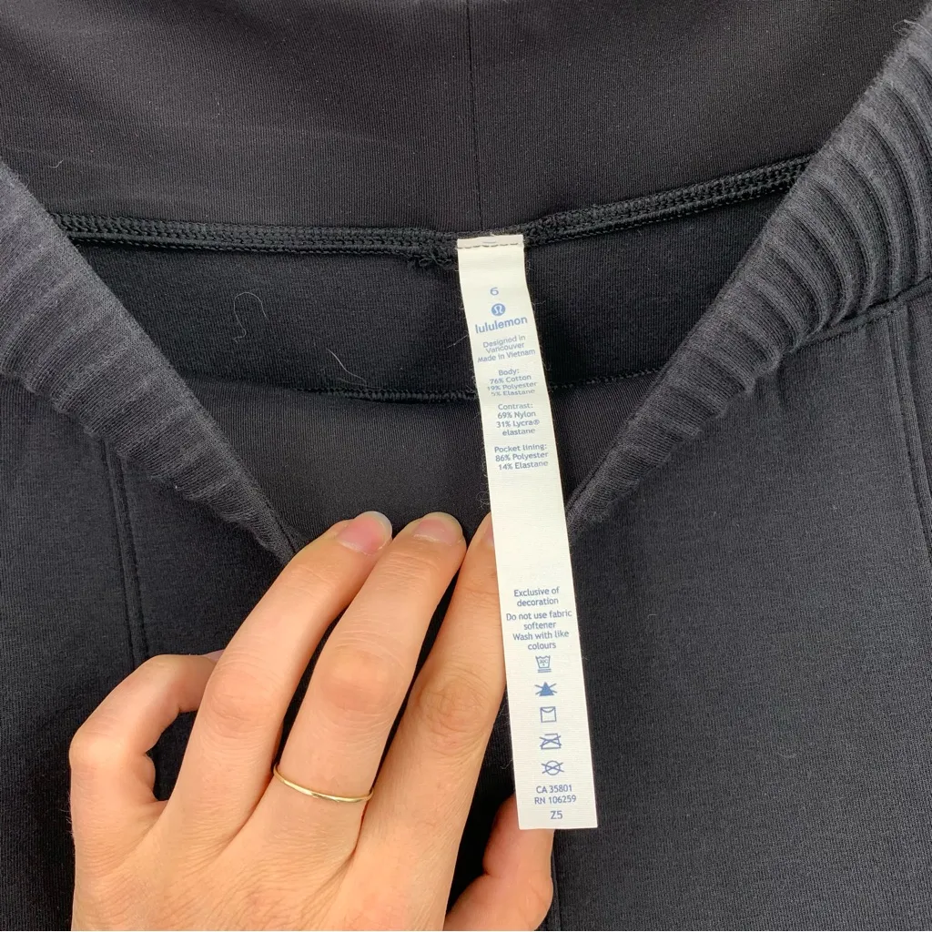 LULULEMON New Form Crop Sweat Pant 17" Washed Black 6 - Image 5