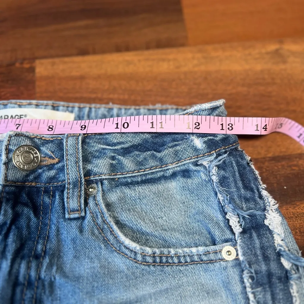 Garage Mom Jean Shorts Women’s Size 0 High Rise Distressed Raw Hem Denim Cutoffs - Image 10