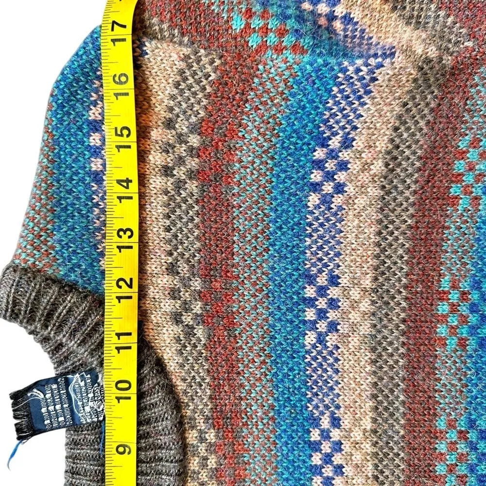 VTG Saturdays‎ Generation Womans Crew Neck Knit Sweater L Geometric Grandma Cozy Size L - Image 5