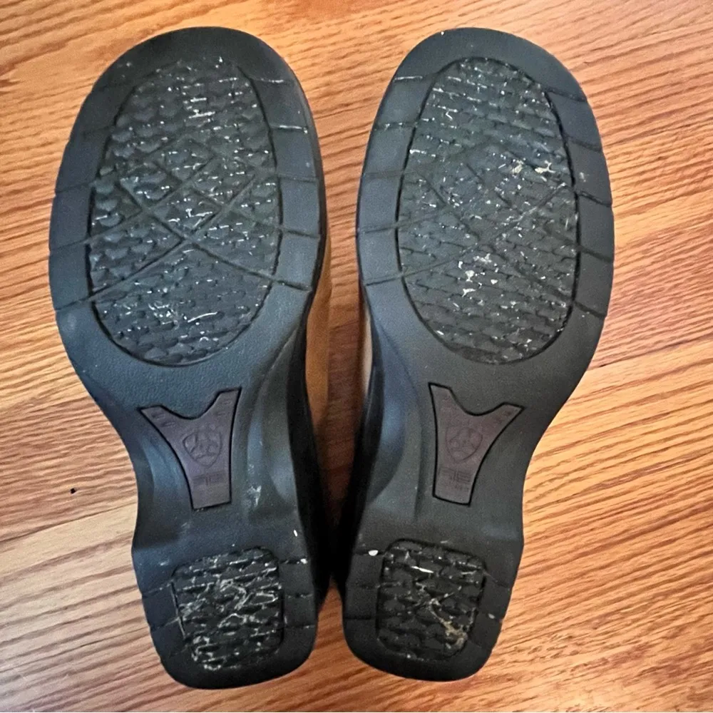 Ariat Brown Leather Slip on Clogs mules - Image 6