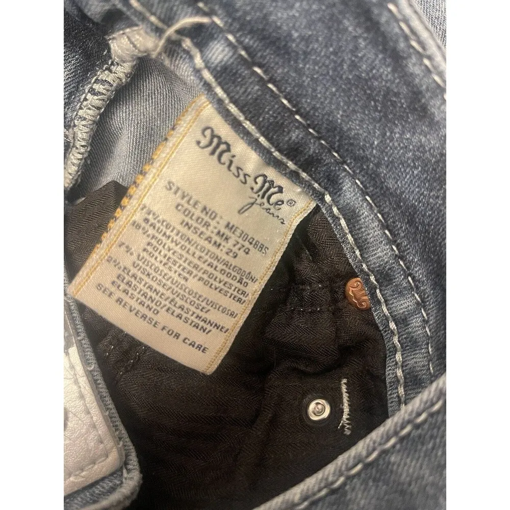 Miss Me Standard Boot Cut Jeans 27 Rhinestones Flap Pockets Stitch styleME3D4BBS - Image 5