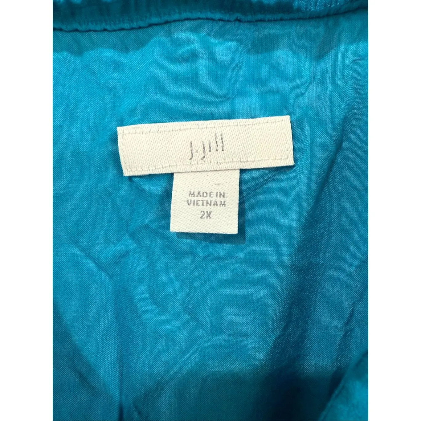 J. Jill Color Block Tier Maxi Tank Dress Blue Green Rayon Pockets Sz 2X - Image 4