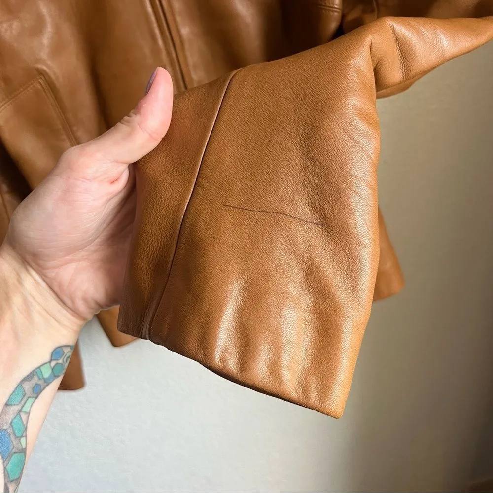 Ann Taylor  Camel Color Leather Jacket - Image 5