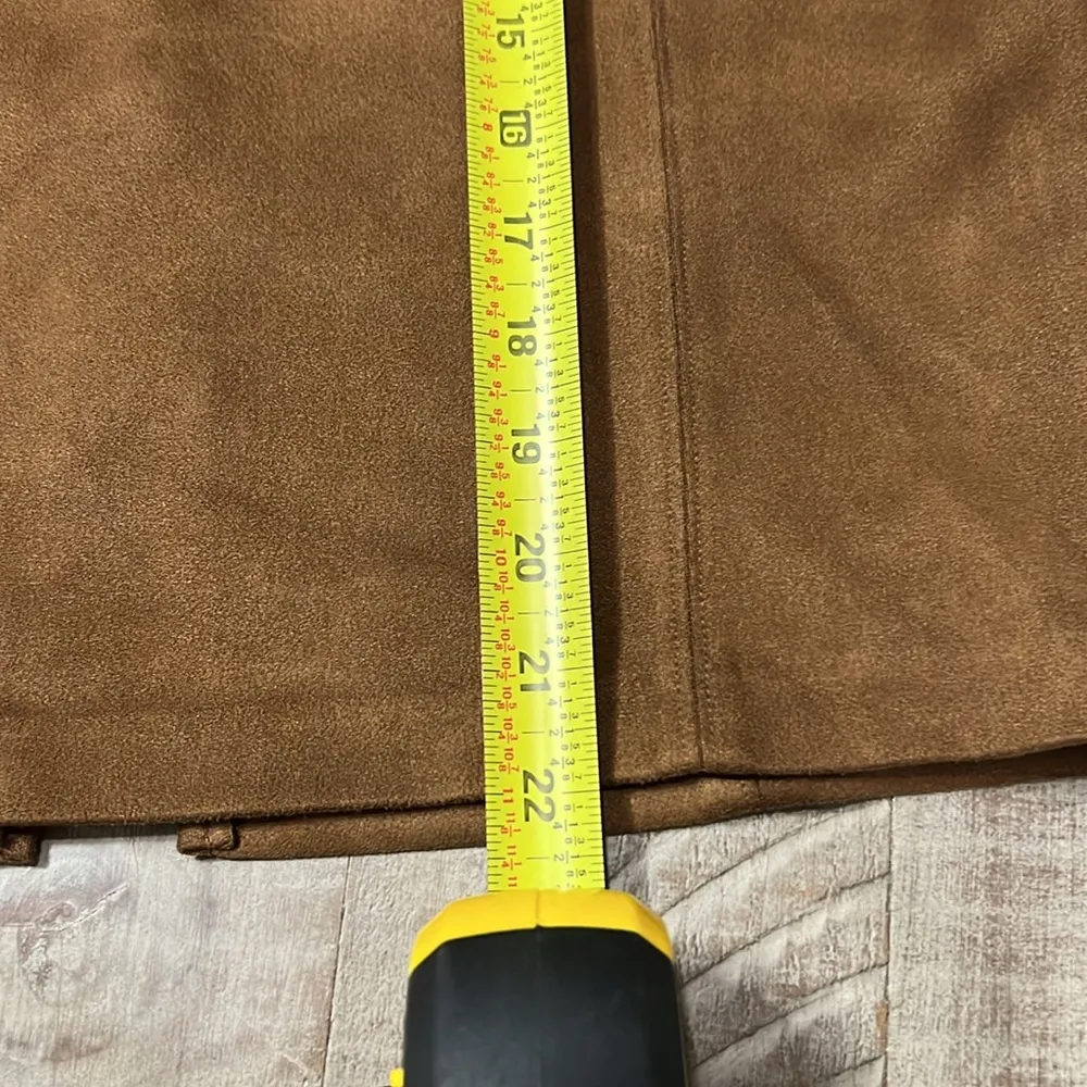 Marc New York Womens Brown Faux Leather Straight & Pencil Skirt - Image 5