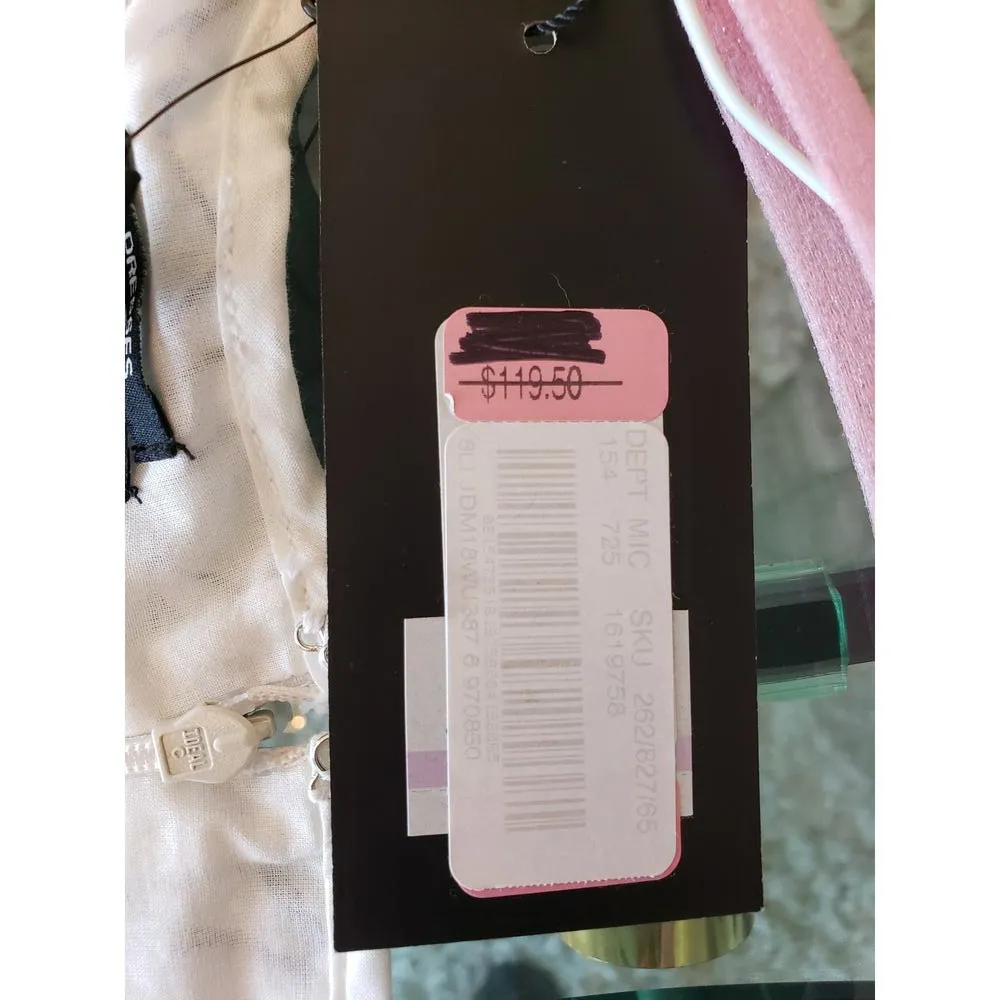 Jones New York Maxi Dress Linen 6 Ivory Floral Handkerchief Back Zip Square Neck - Image 5