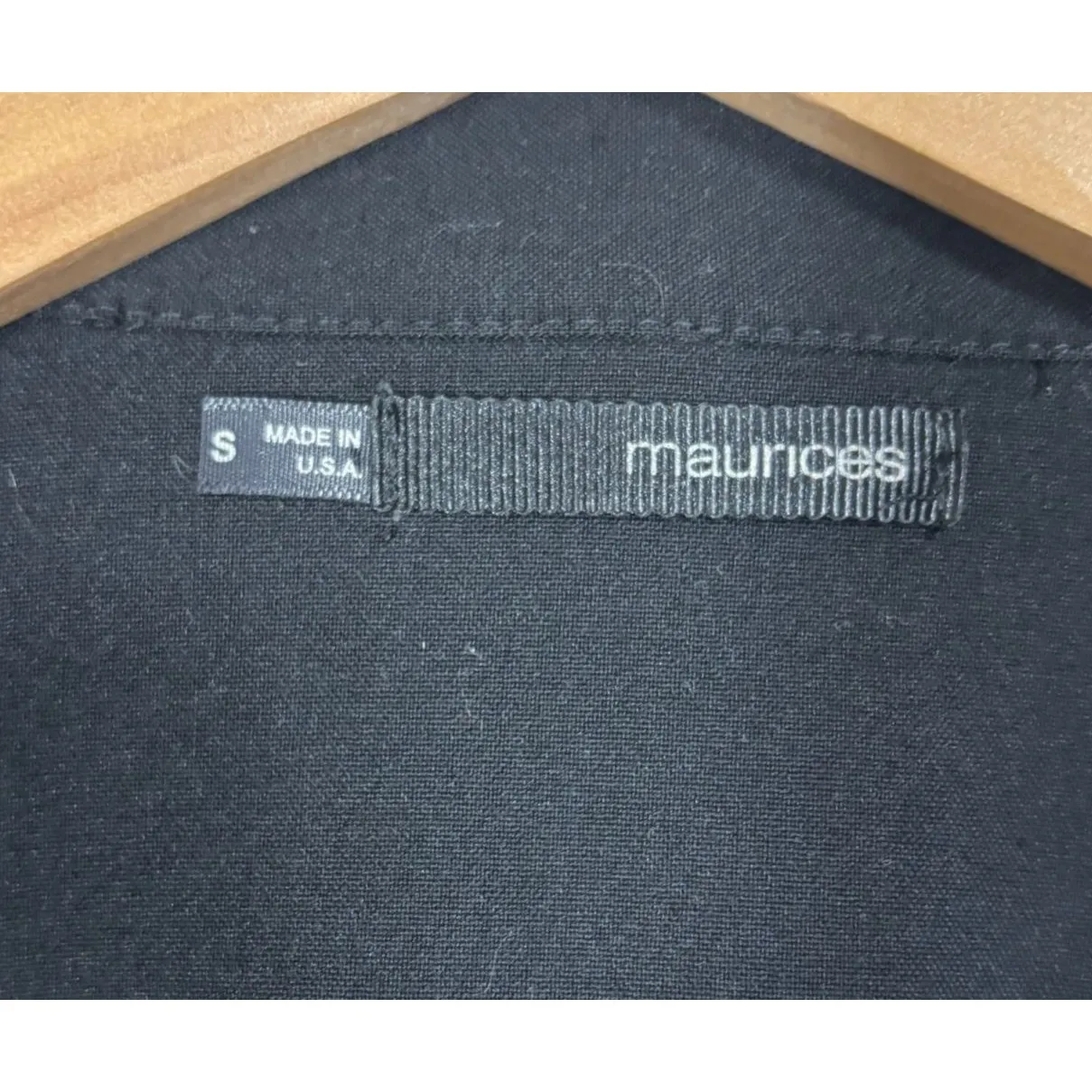 Maurices Open Front Women's OPen Front Blazer Chiffon Back Black Sz S Urban Chic - Image 4