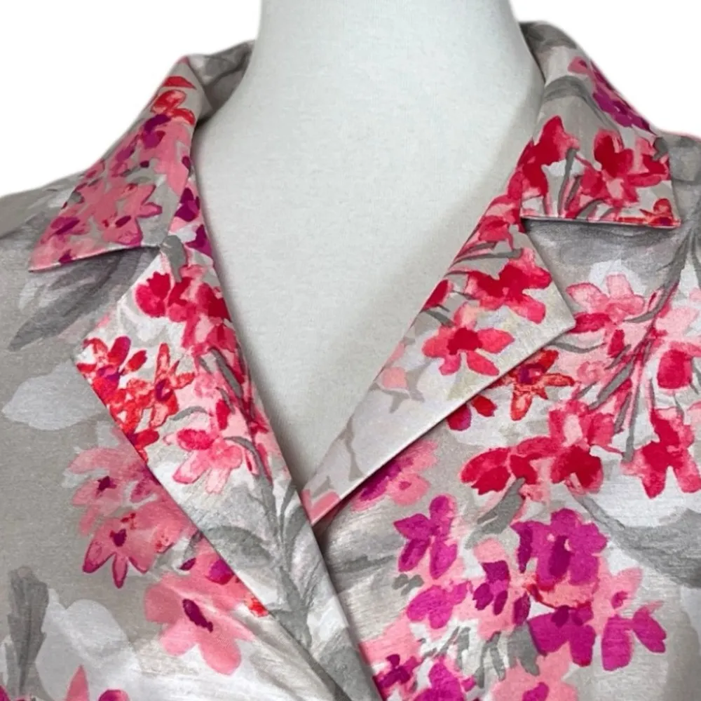 Jessica Howard New Fit Flare Dress Full Skirt Gray Pink Floral Women’s Size 10 - Image 10