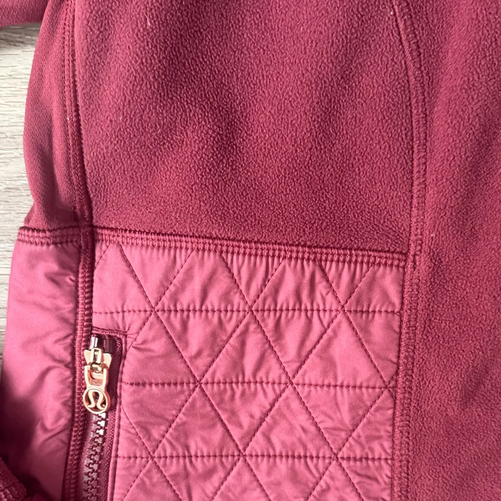 lululemon athletica Maroon Fleece Keen Jacket III Hooded Women’s Athletic - Image 8
