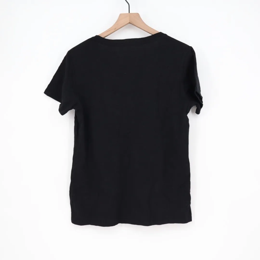 AMERICAN GIANT Womens Black V Neck T Shirt Size L Made in USA Cotton Basic Tee Size L - Image 6