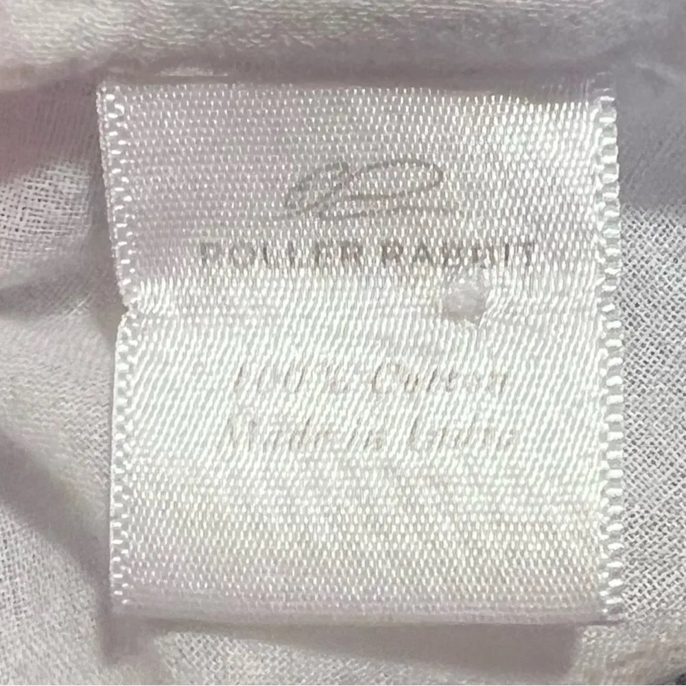 Roller Rabbit Blue & White Stripe Floral Embroidered Crochet Shift Dress Sz L/XL - Image 15