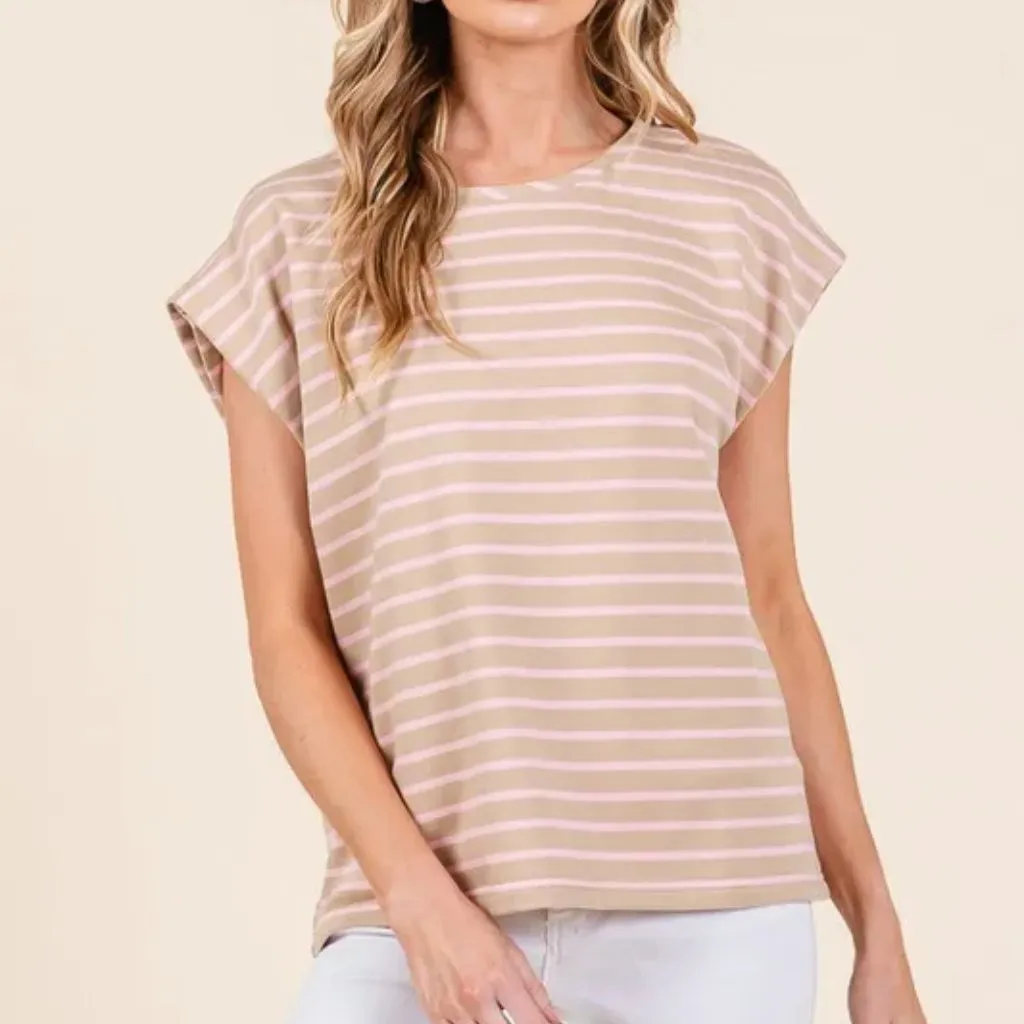 ✨NWT Lime 'N' Chili Striped Muscle‎ Sleeve Top - Image 4