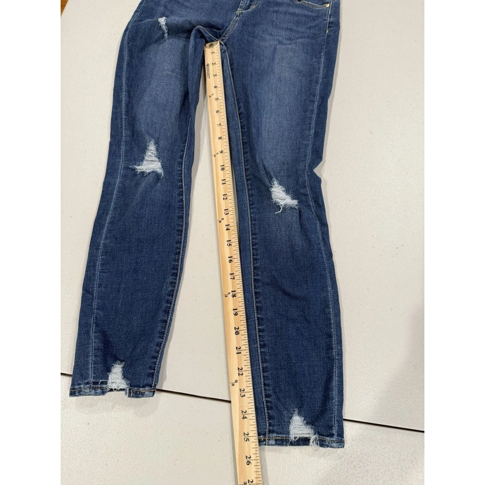 Articles of Society Jeans Women 26" Distressed Skinny Punk Stretch Travel Grunge - Image 5