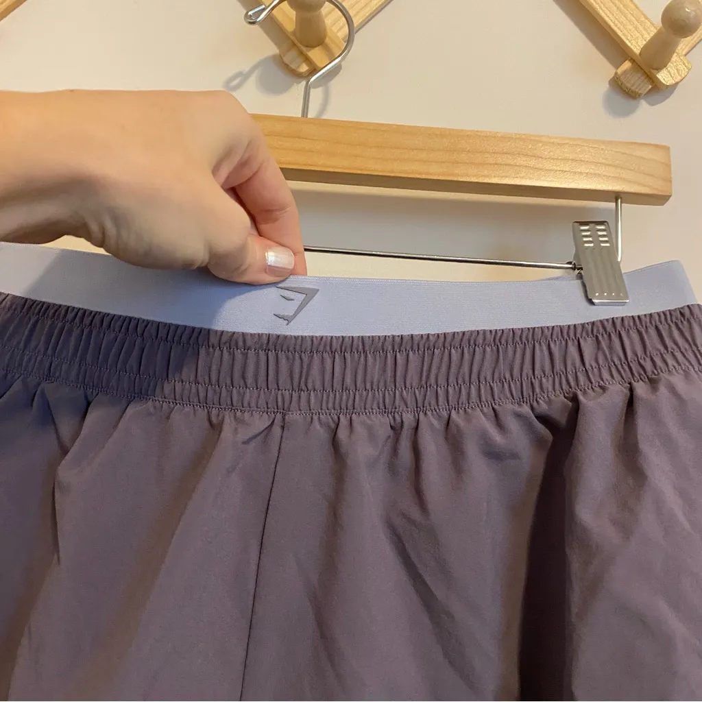 Gymshark Double Waistband Purple Shorts size Medium - Image 3