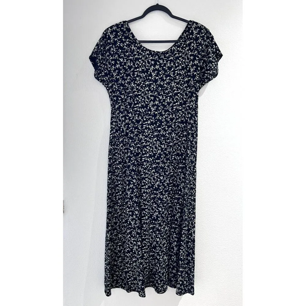 VTG‎ All That Jazz 90's Floral Maxi Dress W/ Shoulder Pads Women's Size 7/8 USA - Image 2