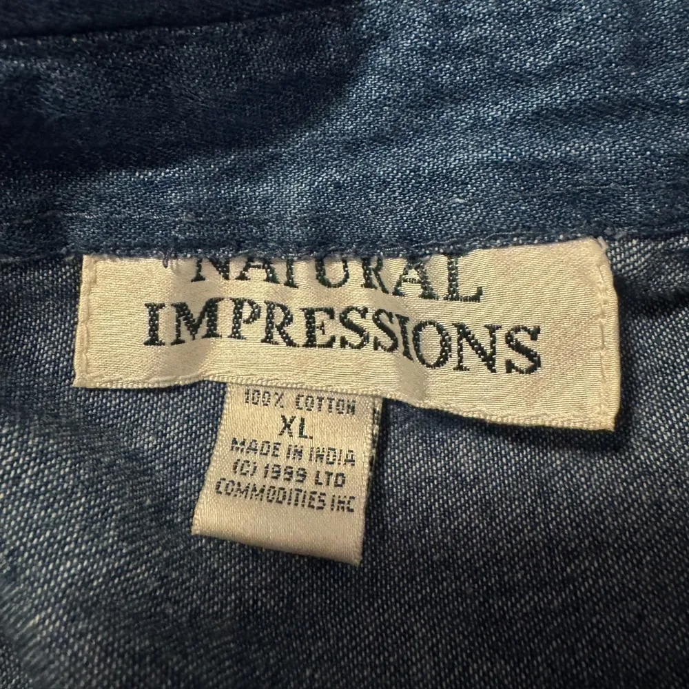 Women’s Denim Christmas Natural Impressions Top - Image 3