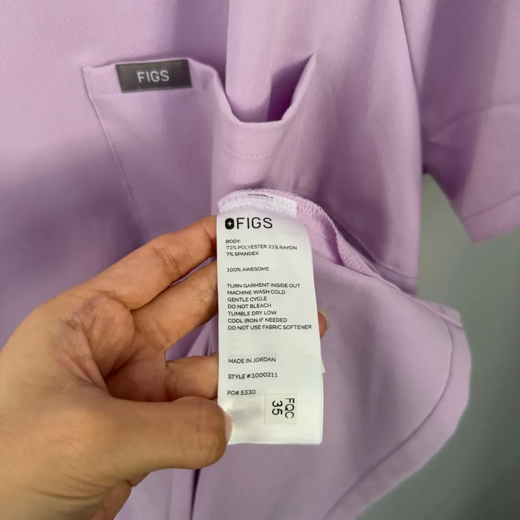 Figs 3XL NEW Catarina Top Lavender Dew Pastel Classic Minimal Spring lilac - Image 2