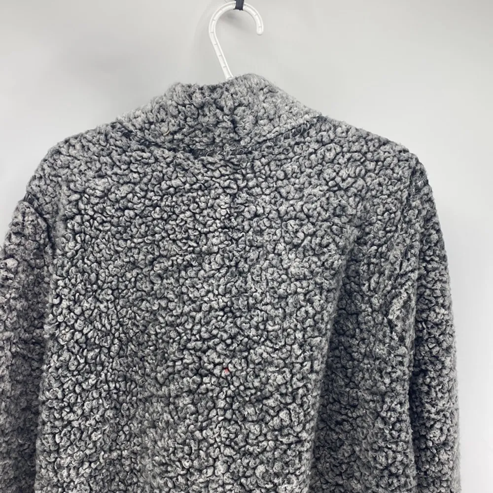 Weatherproof Vintage  gray Sherpa Quarter Zip Sweater comfy cozy athleisure - Image 9