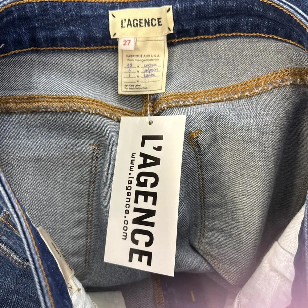 L’AGENCE Margot High Rise Skinny Jeans Size 27 Laguna Wash Stretch USA - Image 11