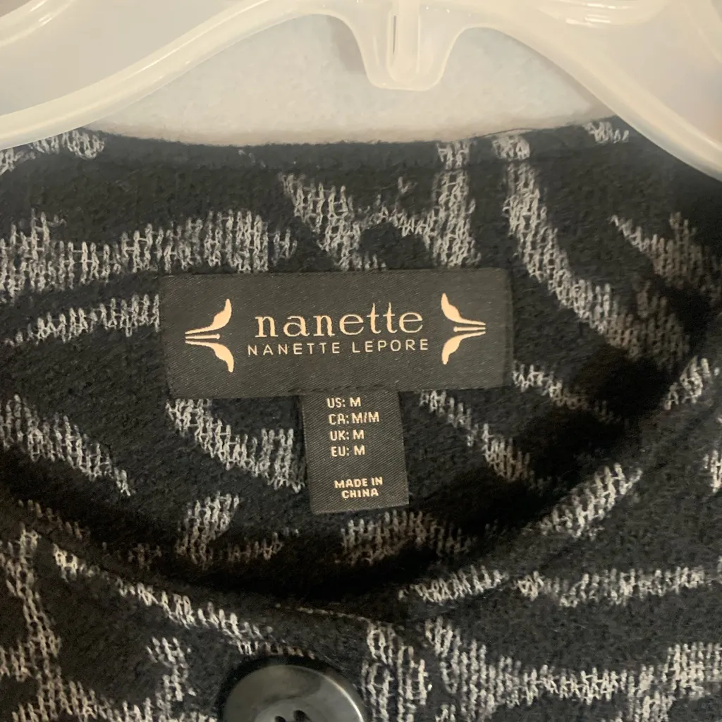 Nanette Lepore Jaquard Knit Sweater Jacket Size Medium Wool - Image 3