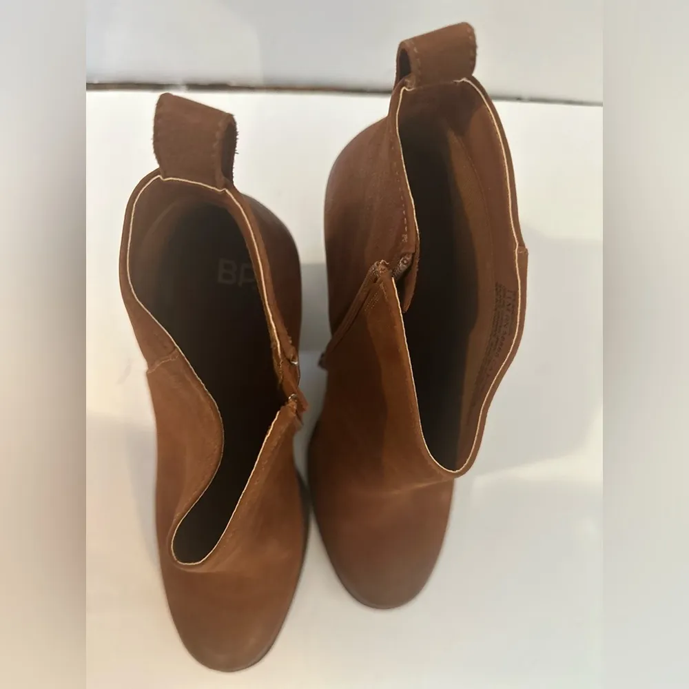 Boots Womens 11M Lance Casual Side Zip Ankle Bootie 58665 Brown Leather Heels - Image 9