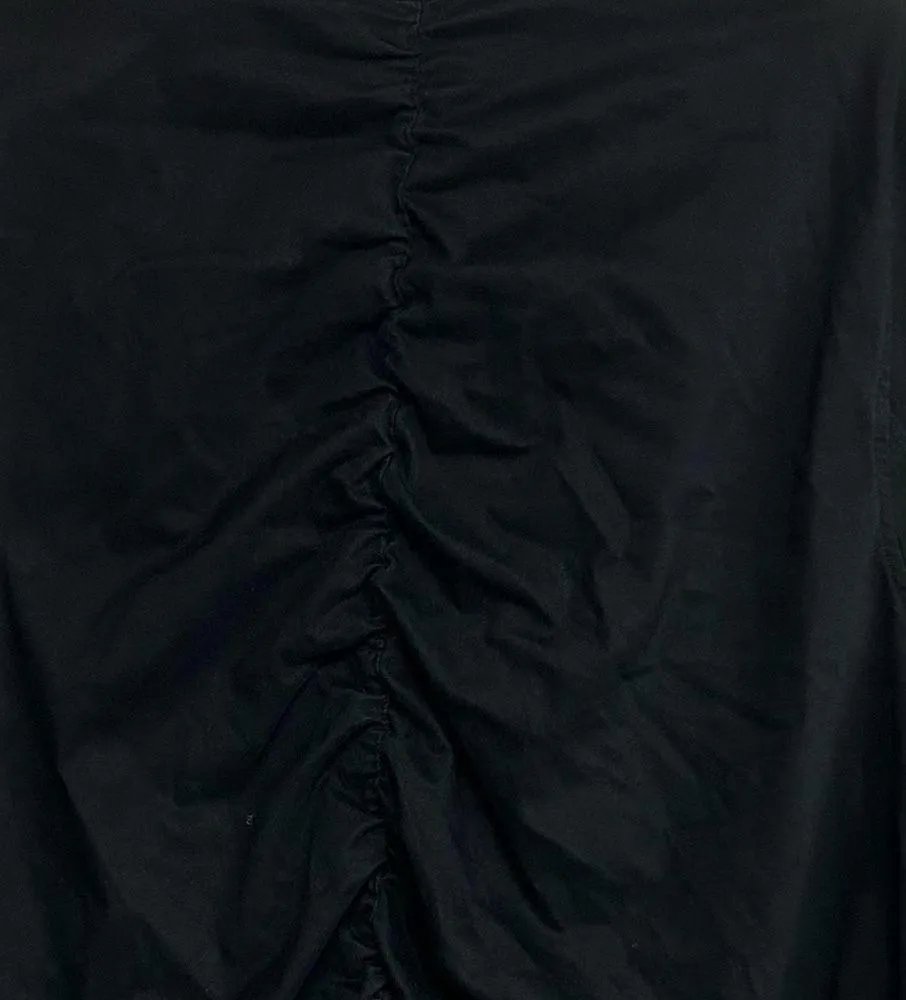 Lane Bryant 26/28 Bomber Jacket Black Faux Pearl Full Zip Long Sleeve Ruched NWT - Image 5