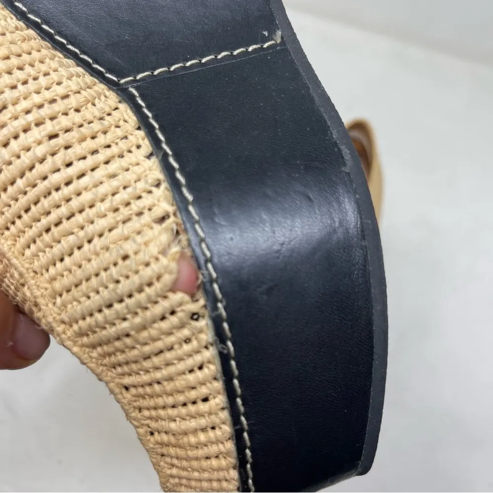 CARVEN X ROBERT CLERGERIE Straw Colorblock Pattern Pumps sz 37 US 7 Tan - Image 6