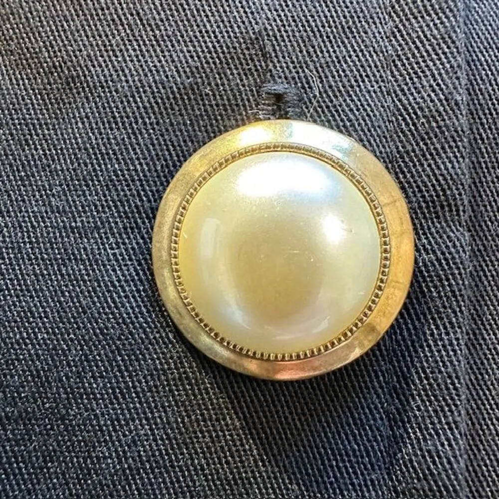 La Belle Vintage Black Button Front Dress Short Sleeve V - Image 10