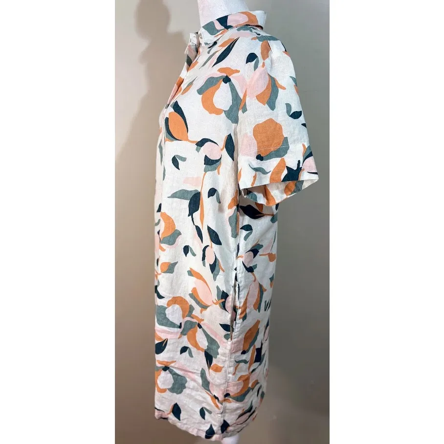 Rachel Zoe Floral Linen Button Front Mini Shirt Dress Size Small - Image 5