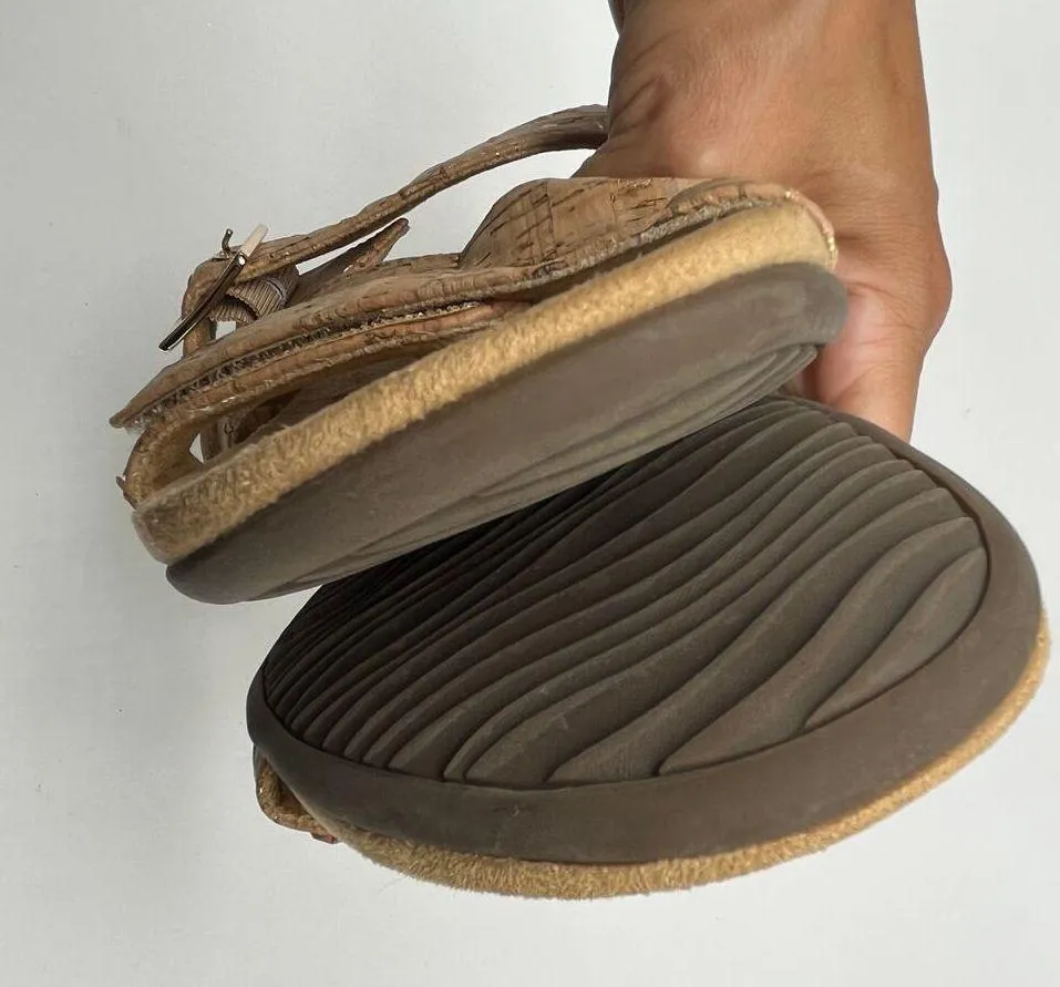 Vionic Women's Cork Tan Gold Skylar Adjustable Slide Sandals Size 11 - Image 4