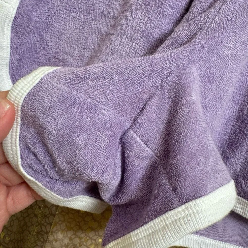 PINK Victorias Secret Lavender Purple Terry Cloth Varsity Booty Lounge Shorts XS - Image 4