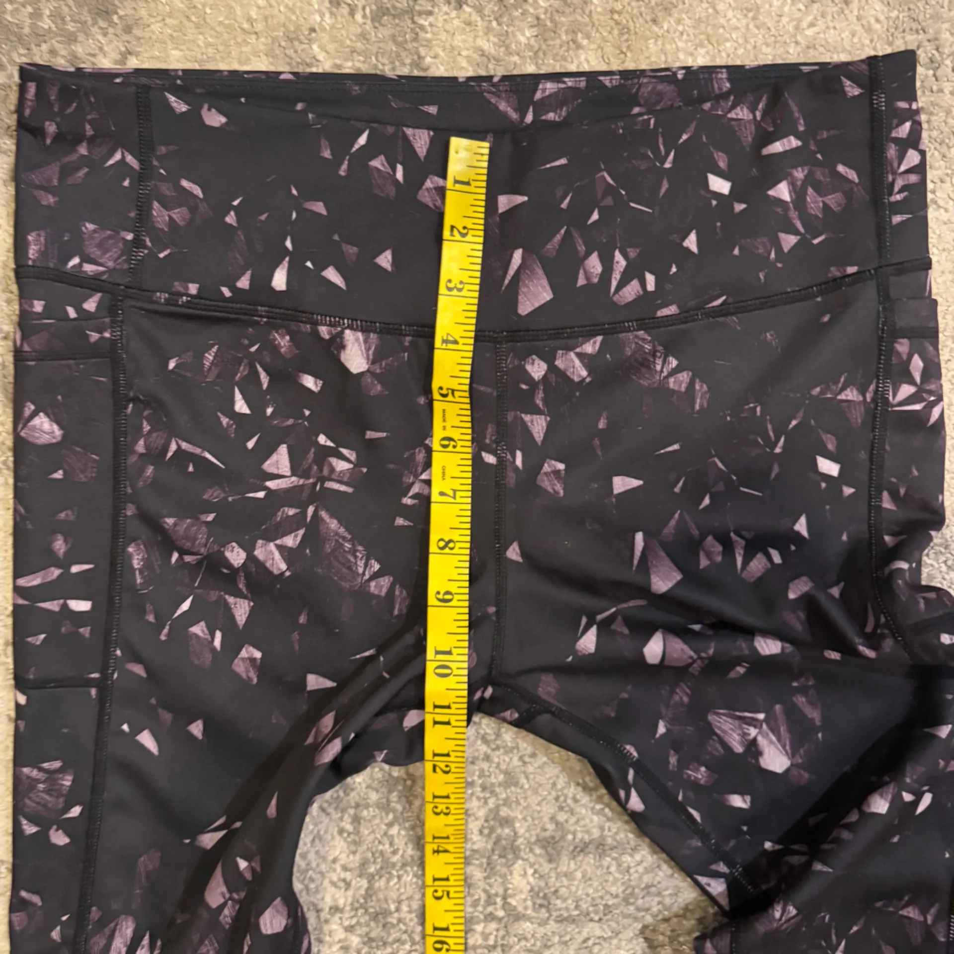 Women’s Athlux Black and Purple Patterned Leggings Size XL - Image 6