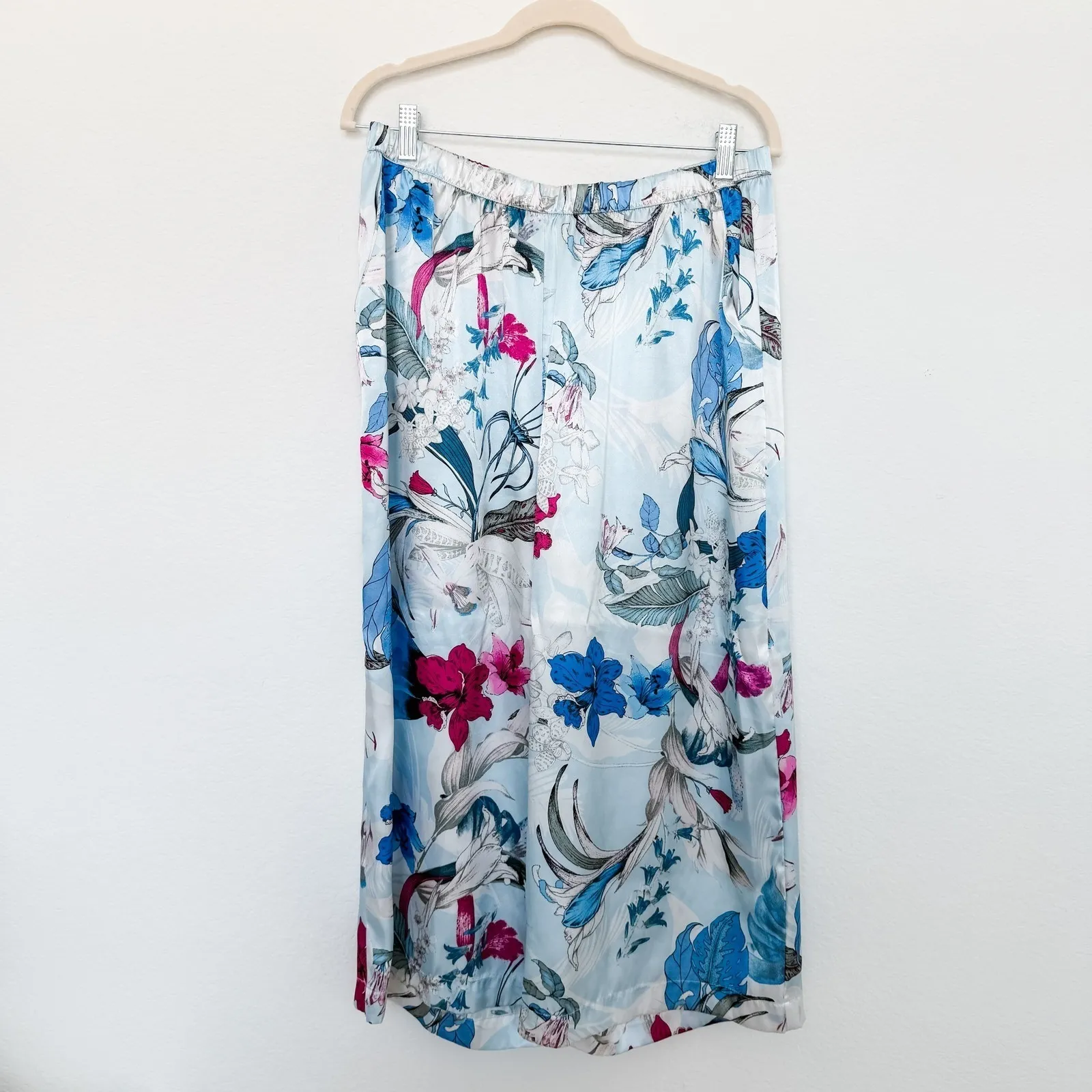 Linea Donatella Womens Pajama Set Size L Blue Floral Lounge Sleepwear‎ Summer - Image 6