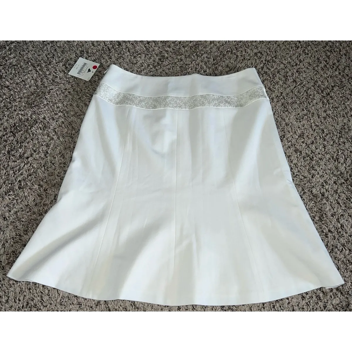 NWT Apostrophe Petite Women's White Floral‎ Design Skirt Size 12P - Image 7