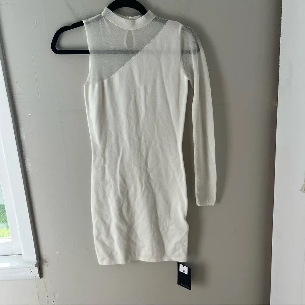 4th + Reckless Jesper Knit One Armed Dress White Size 6 - Image 3