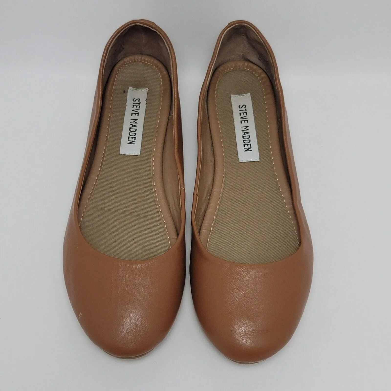 Steven Madden P-Heaven Womens Brown Solid Leather Slip On Ballet Flats Size 8.5 - Image 5