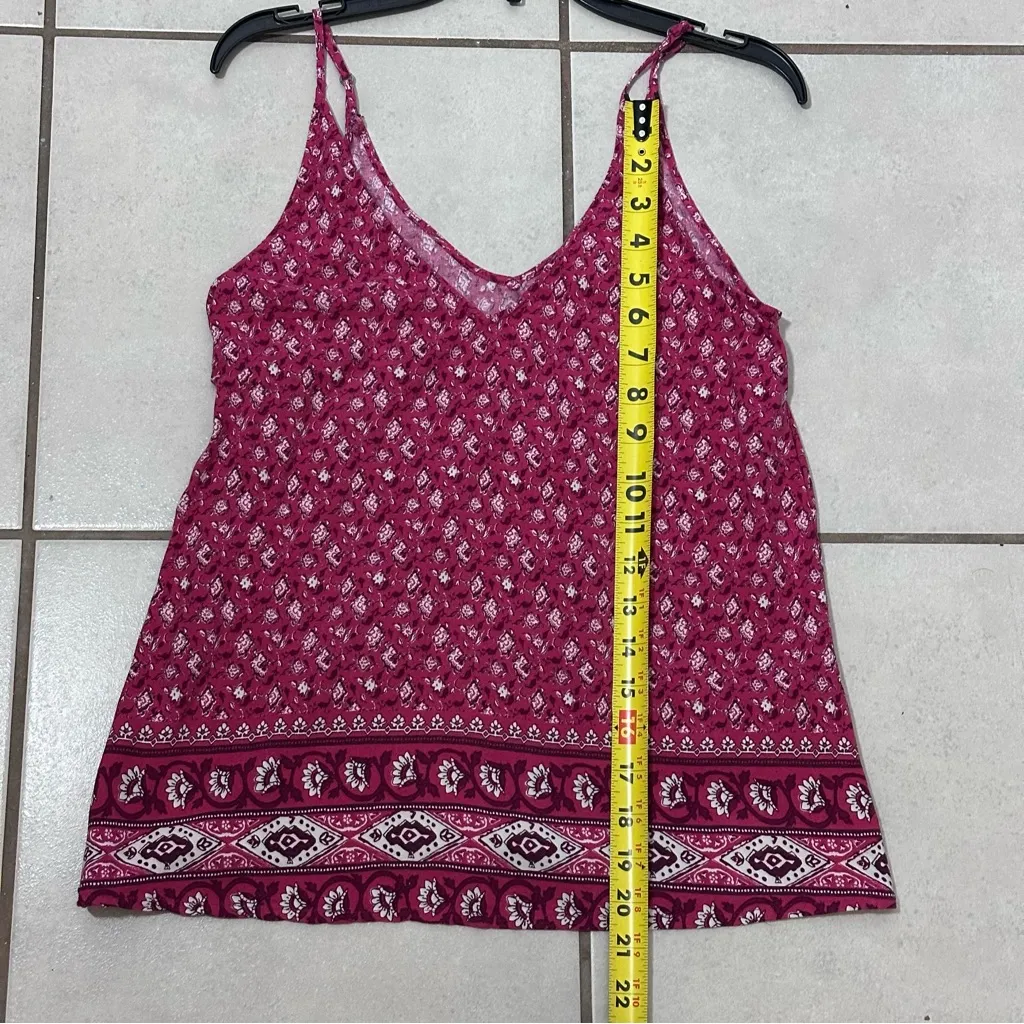 Abercrombie & Fitch Women Floral Red Print Tank top‎ Blouse XS - Image 7