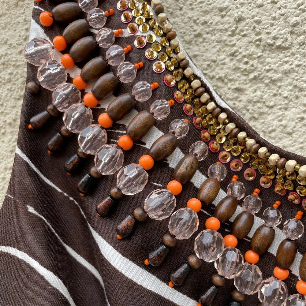 Kate Spade Joselle Zebra Stripe Embellished Dress 2 - Image 5